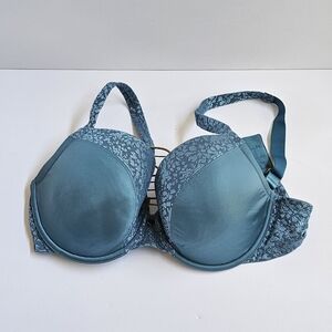 Le Mystere Safari Underwire T-Shirt Bra Size 34DDD/F Blue
